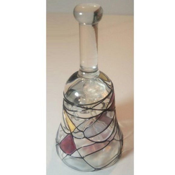 Vintage 1980's Handheld Bell  -  Calypso Mosiac Pattern - Picture 3 of 4